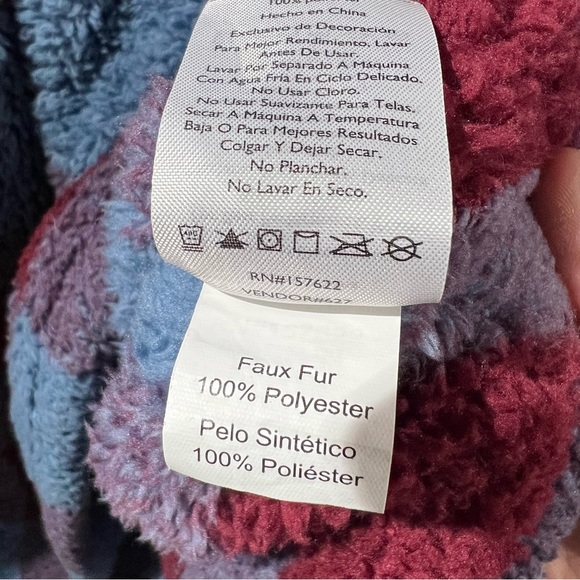 Eddie Bauer Women's XXL Plush Plaid Checkered Teddy Sweater 1/4 Zip Pullover - Picture 8 of 14